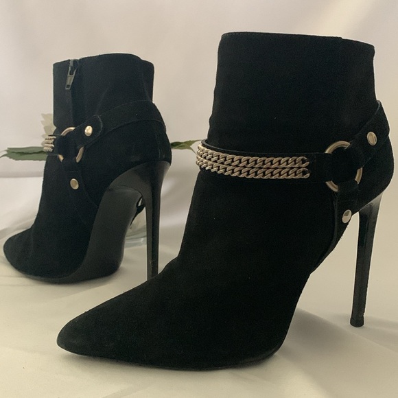 SAINT LAURENT PARIS Chain Harness Stiletto Heel Bootie - Picture 2 of 15
